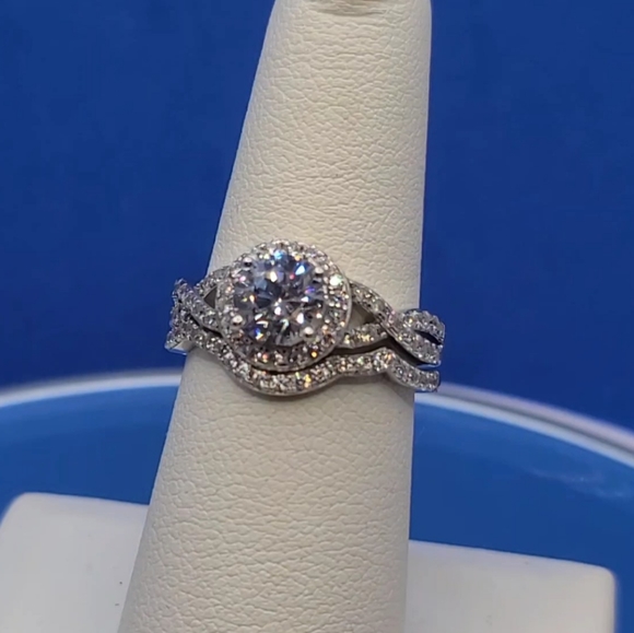 NEW Lustro Stella Diamond Wedding Set Size 7 - Picture 8 of 13